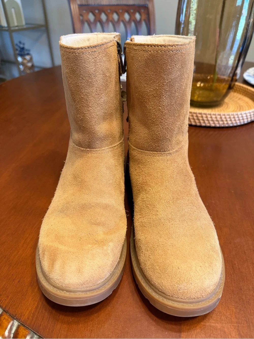 UGG Kids Chestnut Suede Star-Bow Boots